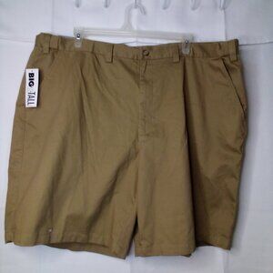 St. John's Bay Easy Care Short Men 48 Big & Tall Comfort Fit Flat Front Khaki